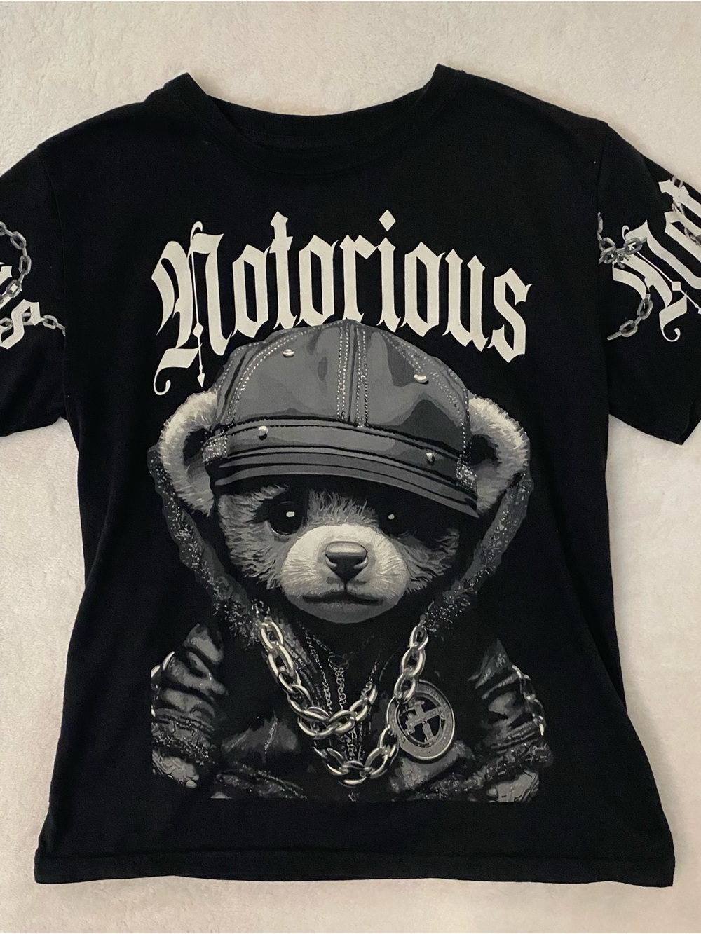 Fresh Laundry Kids Black Notorious Bear Graphic Tee Size M